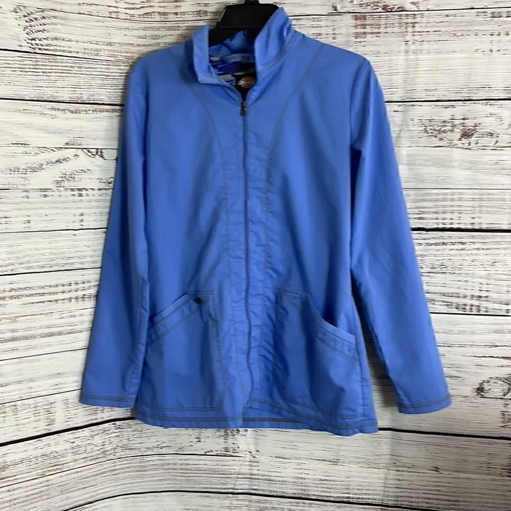 Dickies Jacket Womens Size petite Small Work Front zip up‎ Long Sleeve Blue work